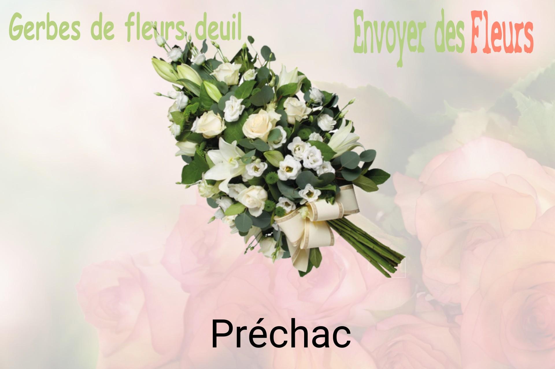 Gerbe de fleurs de deuil livrée à Préchac